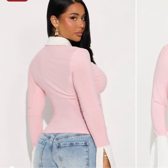 Pink & White Long Sleeve Top - Picture 2 of 4
